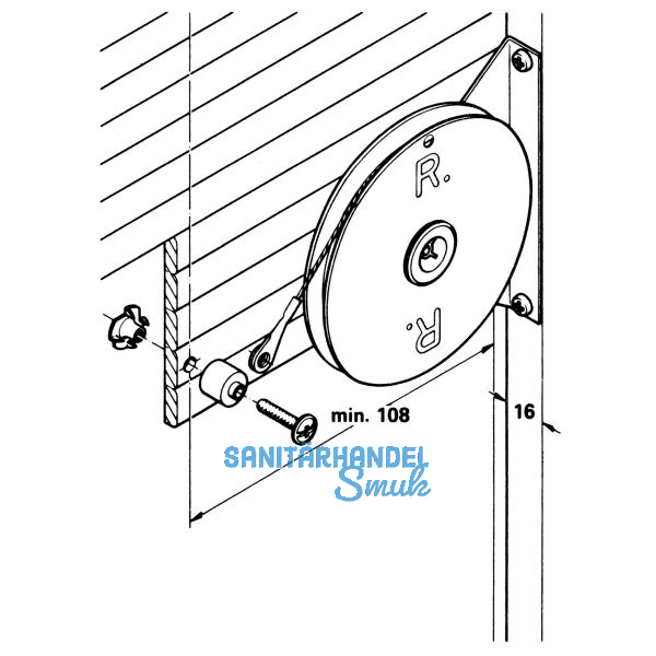 KNOKE Gewichtsausgleichbeschlag Seilrolle, Kunststoff schwarz