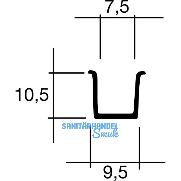 Standard F�hrungsprofil zum Einlassen, L�nge 2500 mm, Kunststoff hellbraun
