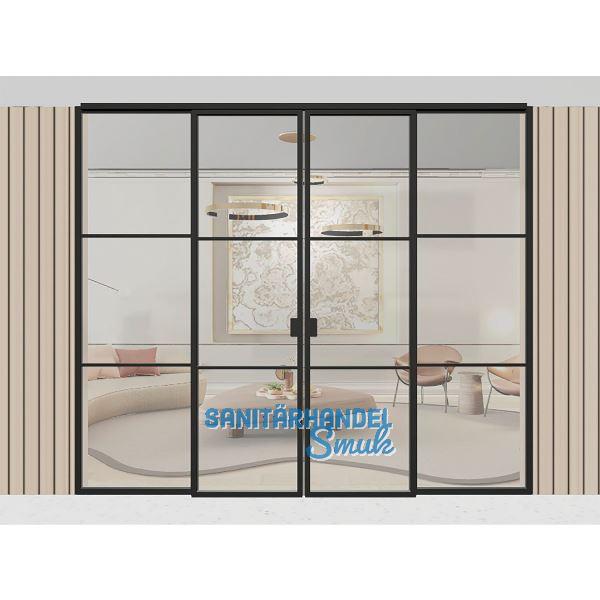 ARLU DIVINA� Festverglasung mit Doppelschiebet�r 2600 x 3000 mm, schwarz