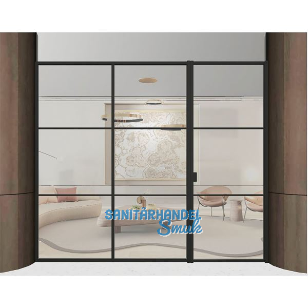 ARLU DIVINA� Festverglasung mit Dreht�r rechts 2600 x 3000 mm, schwarz