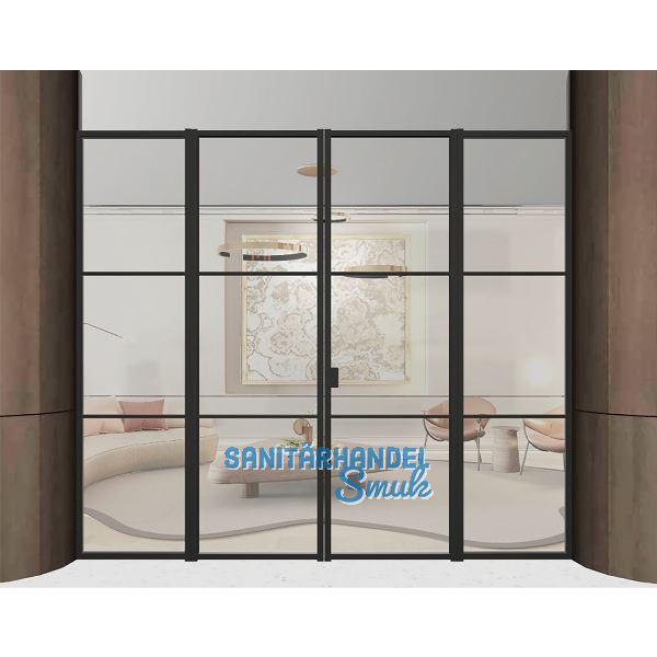 ARLU DIVINA� Festverglasung mit Doppelt�r, 2600 x 3000 mm, schwarz