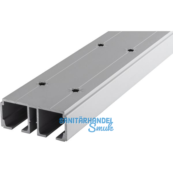 HAWA DIVIDO 100 Doppellaufschiene gelocht 2500 mm, Aluminium eloxiert