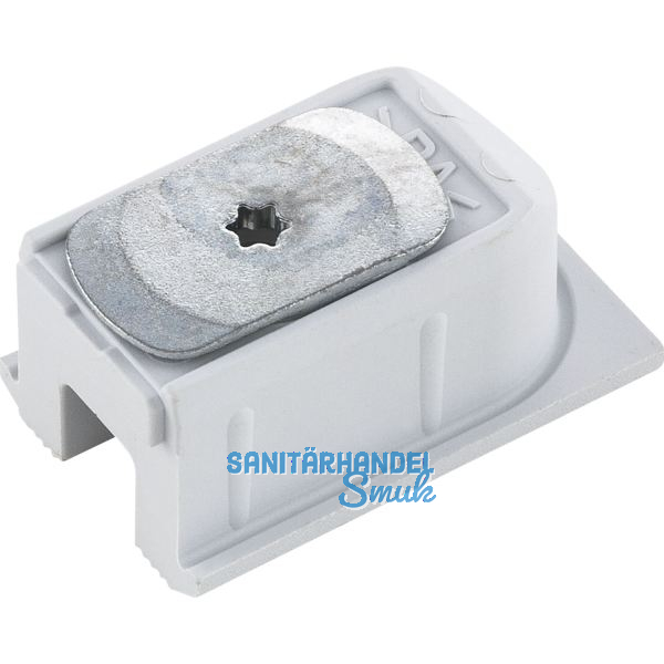 HAWA Clipo 26/36 Schienenendst�ck mit Drehriegel, Kunststoff grau
