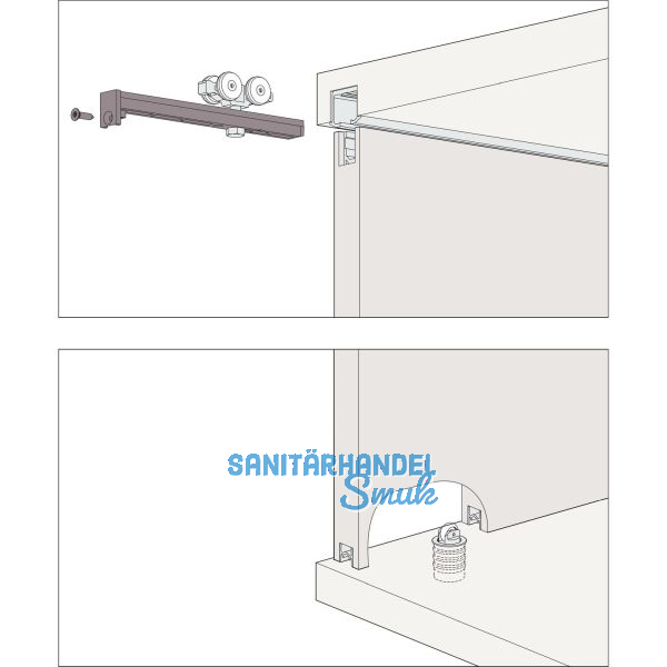 HAWA Clipo 36 HM IS Schiebet�rbeschlag Innenfront, 1-t�rig