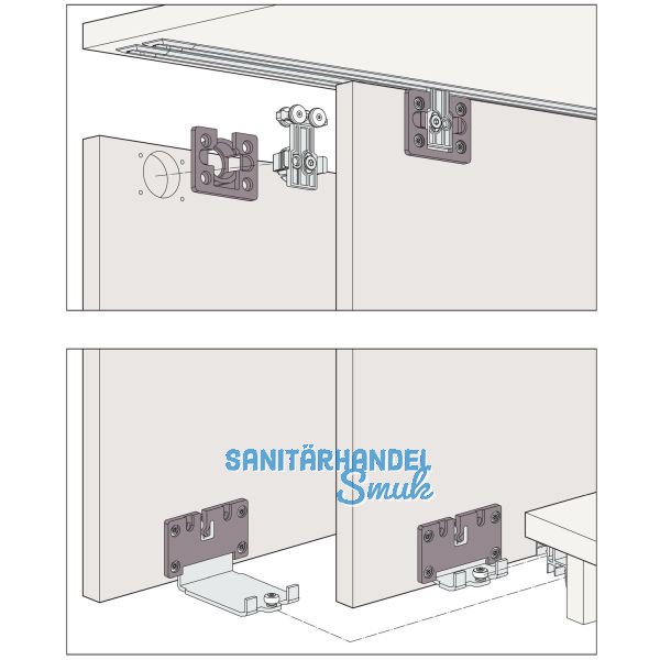 HAWA Clipo 36 H MS - Beschl�gegarnitur 1000 x 2400, 2 t�rig