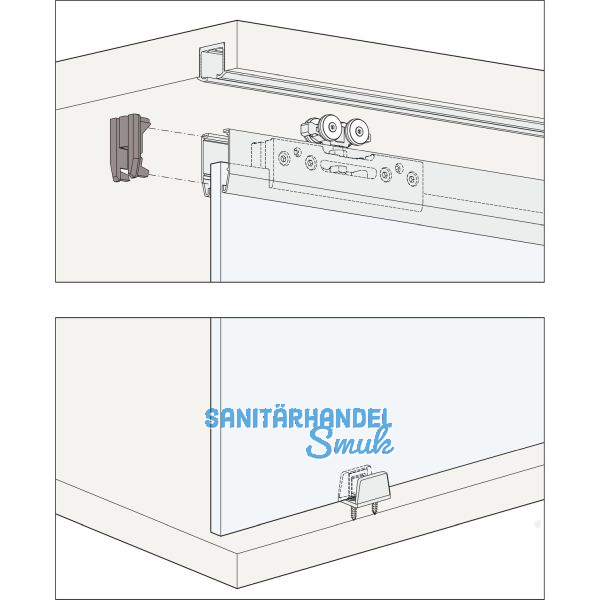 HAWA Clipo 36 G IS Beschl�gegarnitur Innenfront zum Klemmen, 1 t�rig