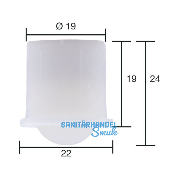 Kugelrolle 0 soft � 19 mm,Tiefe 19 mm, Kunststoff wei�