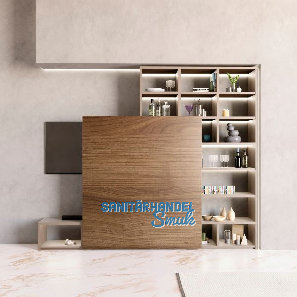 TERNO SCORREVOLI Unsichtbares Schiebesystem Magic Living-1800mm schwarz eloxiert