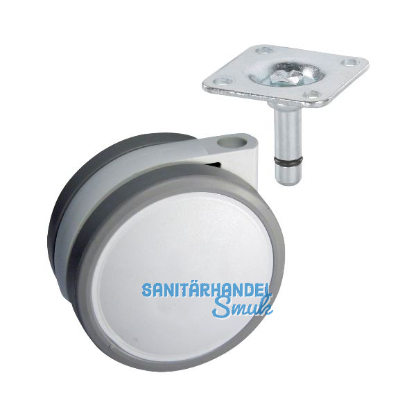 D�RNER + HELMER Doppel-Lenkrolle Design Top 62 mm 40 kg