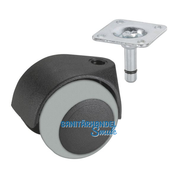 D�RNER + HELMER Doppel-Lenkrolle Two 50 mm 40 kg Platte