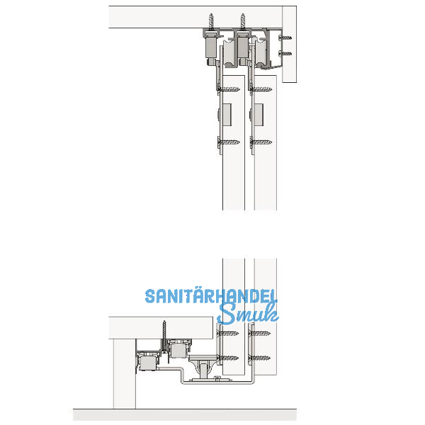 HAWA Combino 65 H MS - Beschl�gegarnitur 1400 x 2600 x 25, 3 t�rig, Stahl