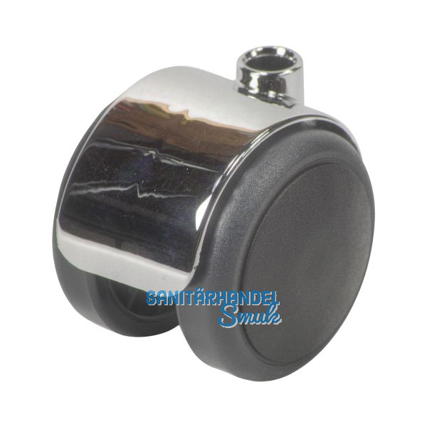 Doppel-Lenkrolle Duo Kunststoff weich 50 mm 50 kg schwarz/Chrom-Optik