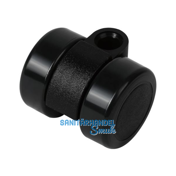 Doppel-Lenkrolle Mini weich Kunststoff schwarz 36 mm 50 kg