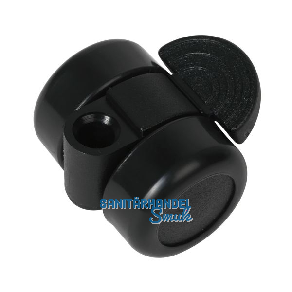 Doppel-Lenkrolle Mini hart Kunststoff schwarz Feststeller 36 mm 50 kg