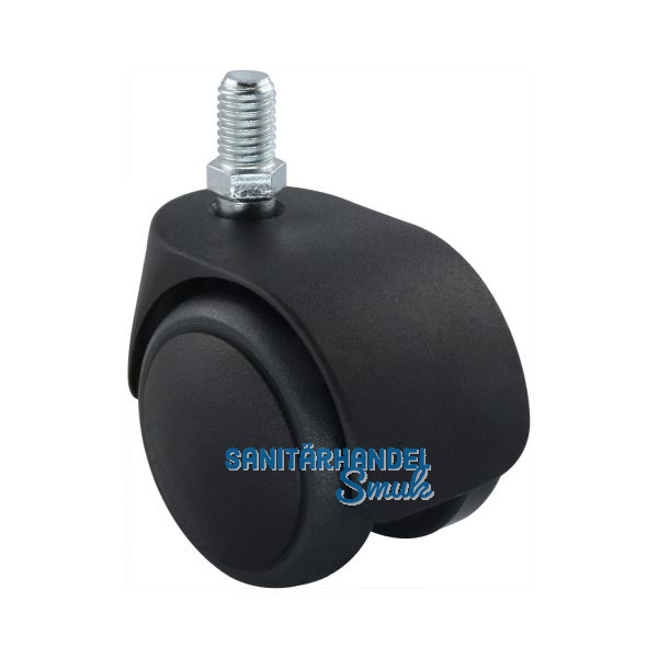 Doppel-Lenkrolle Office weich Kunststoff 50 mm 50 kg Gewindestift