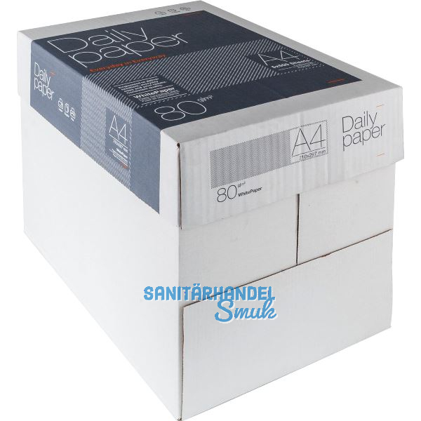 Druckerpapier Daily Paper DIN A4, 80g, Wei�, Karton 5 x 500 Blatt