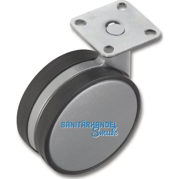 Lenkrolle Disky 2 80 kg silberfarbig