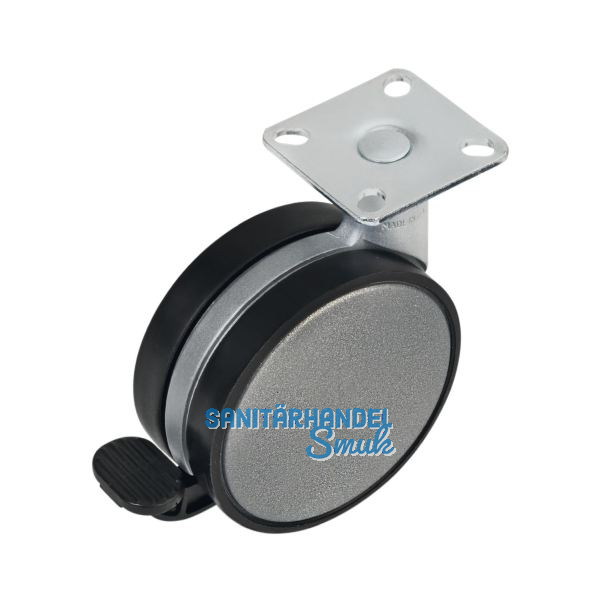 Lenkrolle Disky 2 Feststeller 80 kg silberfarbig