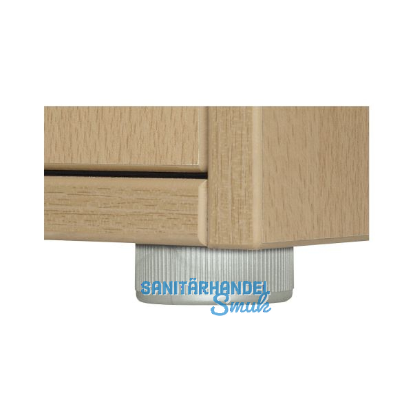 M�belgleiter verstellbar-Anschraubplatte � 50 mm, Kunststoff silber