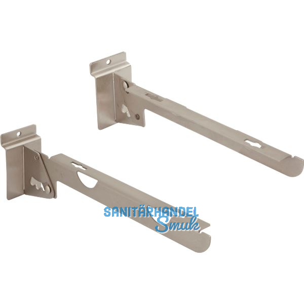 Konsole Arkwall neigbar f�r Holztablare 290 mm Stahl vernickelt matt