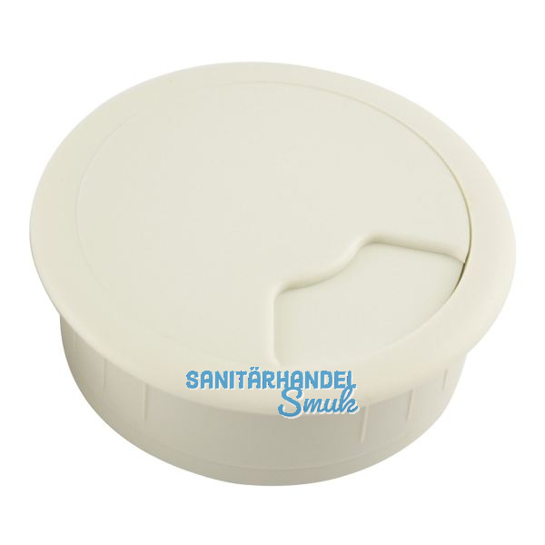 CONFURN Kabeldurchgang rund, Einbau � 60 mm, Kunststoff wei�