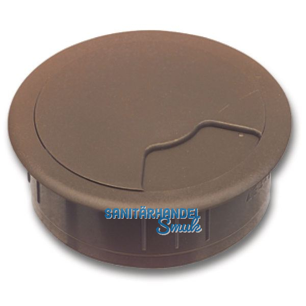 CONFURN Kabeldurchgang rund, Einbau � 80 mm, Kunststoff braun