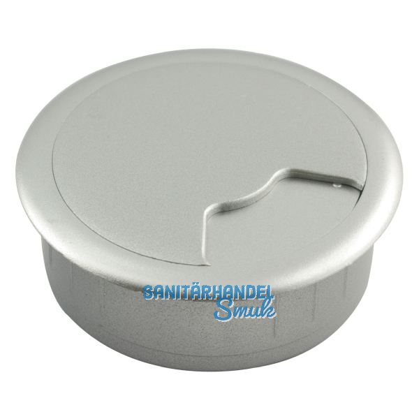 CONFURN Kabeldurchgang rund, Einbau � 80 mm, Kunststoff silber RAL 9006