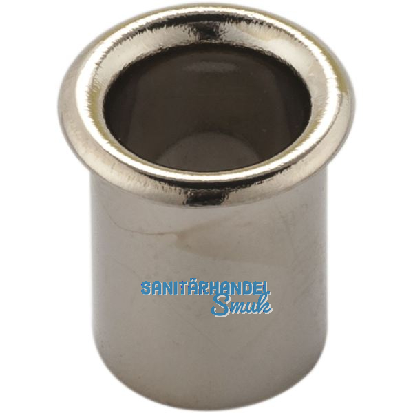 Kabeldurchgang rund, Einbau � 12 mm, Messing vernickelt poliert
