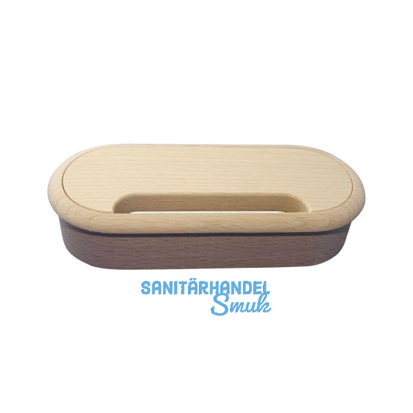 Kabeldurchgang oval, Holz, 57 x 143 mm, Buche roh