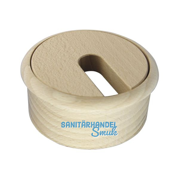 Kabeldurchgang rund, Holz, Buche roh