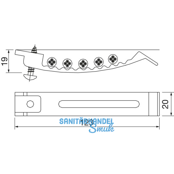 Kabelhalter Primo, Kunststoff hellgrau