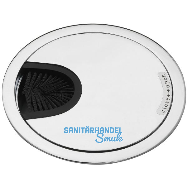 CONFURN Kabeldurchgang rund, mit Staubschutzb�rste, Zamak verchromt poliert