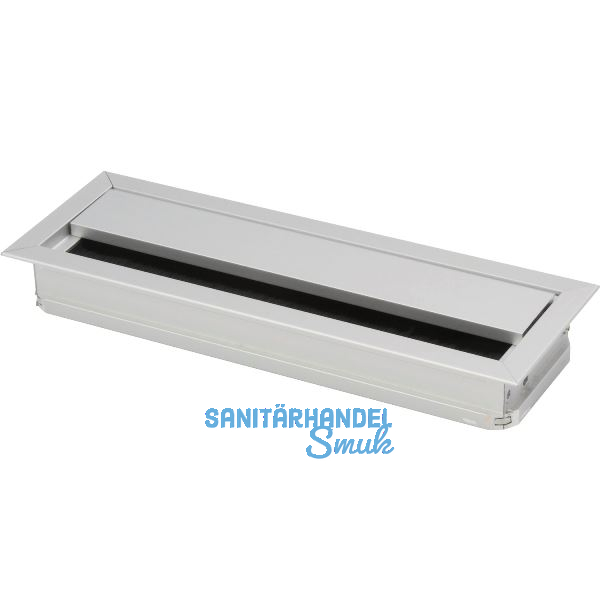 Kabeldurchgang eckig mit Staubschutzb�rste, 120x70x25 mm, Aluminium eloxiert
