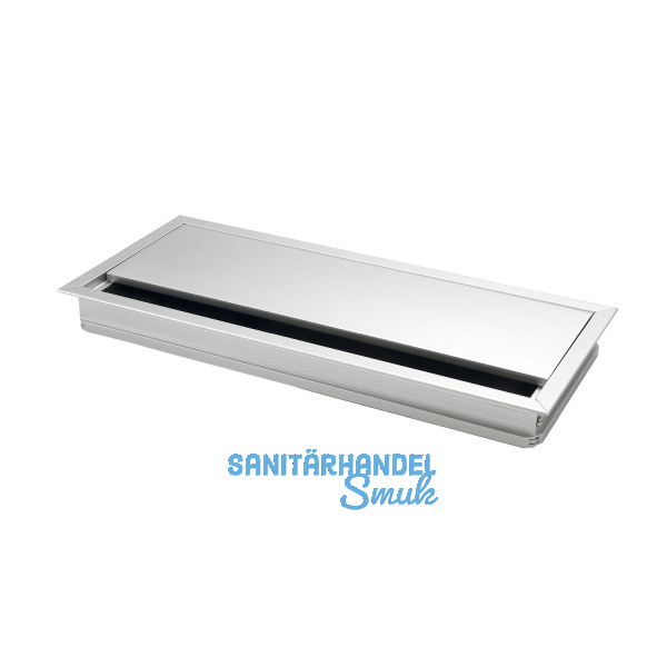 Kabeldurchgang eckig mit Staubschutzb�rste, 300x120x25 mm, Aluminium eloxiert