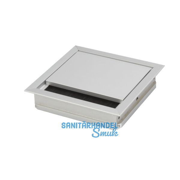 Kabeldurchgang eckig mit Staubschutzb�rste, 70x70x25 mm, Aluminium eloxiert