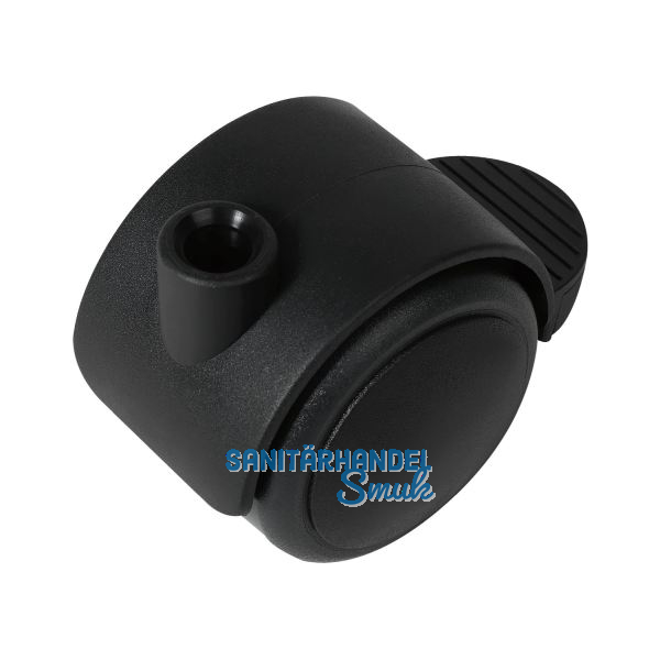 Doppel-Lenkrolle Duo weich Kunststoff Feststeller 50 mm 50 kg schwarz