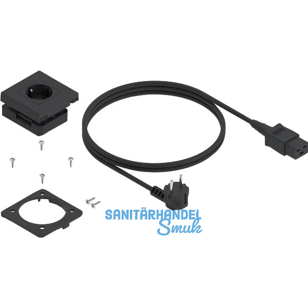 BLUM AMPEROS AC Einbausteckdose, Kunststoff schwarz matt