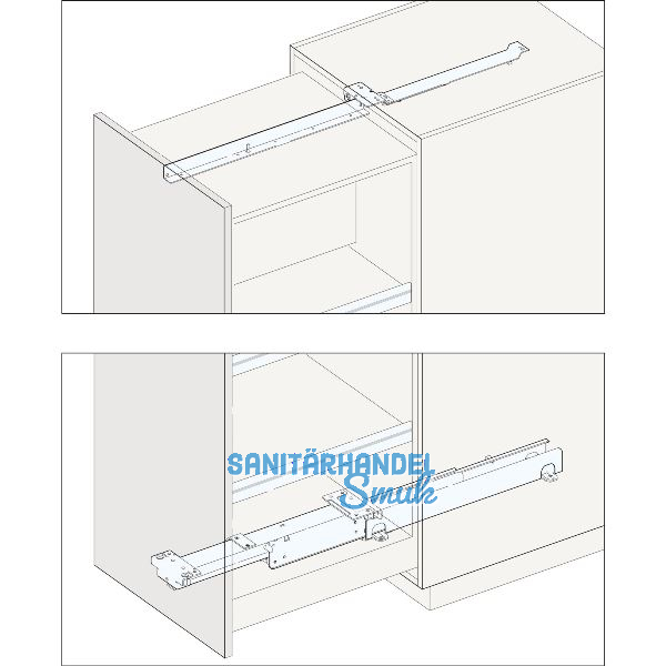 PEKA-FORTE Schrankauszug L�nge 1080 mm, Tiefe 1085 mm, Stahl lichtgrau RAL 7035