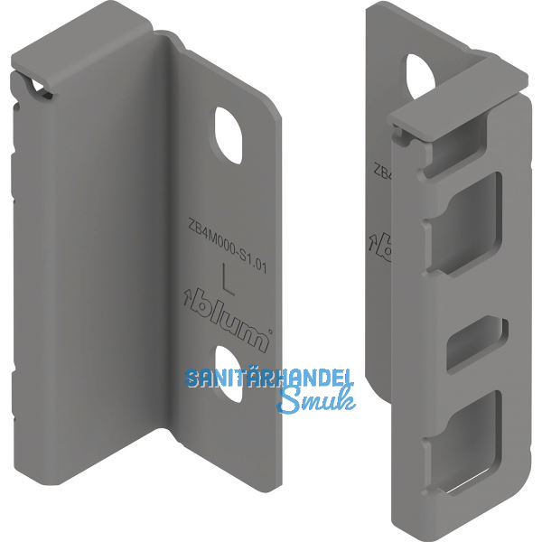 BLUM MERIVOBOX Holzr�ckwandhalter H�he M, Indiumgrau-matt