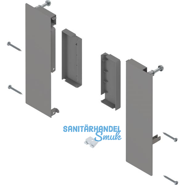 BLUM MERIVOBOX Fronthalter Innenauszug mit Reling H�he E, Indiumgrau-matt