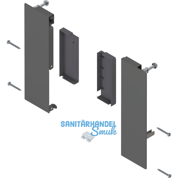 BLUM MERIVOBOX Fronthalter Innenauszug mit Reling H�he E, Oriongrau-matt