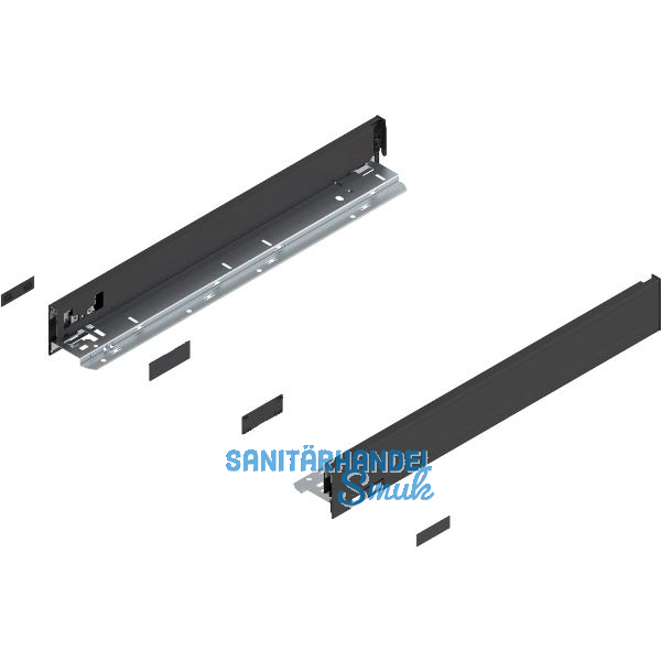 BLUM LEGRABOX pure SET H�he N, BLUMOTION S, 70kg, NL 450, Carbonschwarz