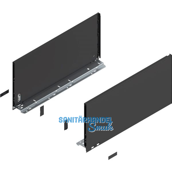 BLUM LEGRABOX pure SET H�he F, BLUMOTION S, 70Kg, NL 550, Carbonschwarz