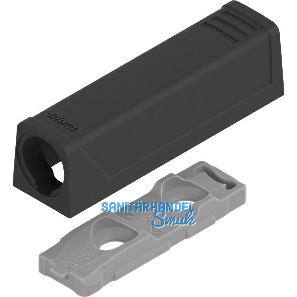 BLUM TIP-ON gerade Adapterplatte 956.1201, Kurzversion, carbonschwarz