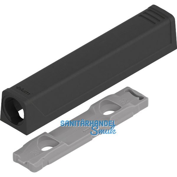 BLUM TIP-ON gerade Adapterplatte 956A1201, Langversion, carbonschwarz