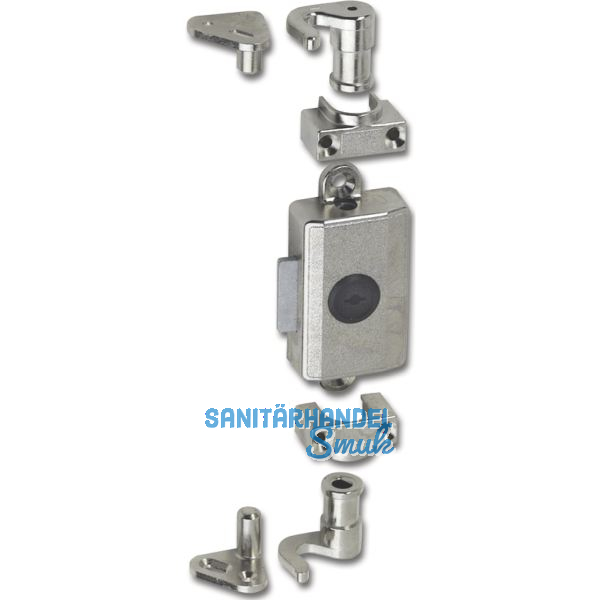 JUNIE ASS 7581 Zylinder-Drehstangenschloss Dornma� 25 mm, Zamak vernickelt