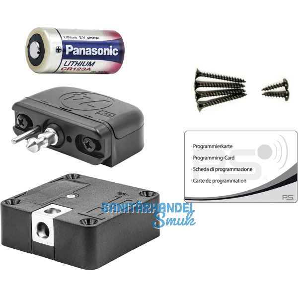 PS SOLO Elektronikschloss Set Mifare Gym 13,56 MHz, Zamak/Kunststoff schwarz
