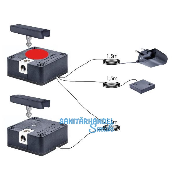 PS SOLO Elektronikschloss Set - 2 Fronten, 125 kHz, Zamak/Kunststoff schwarz