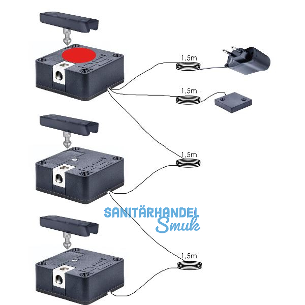 PS SOLO Elektronikschloss Set - 3 Fronten, 125 kHz, Zamak/Kunststoff schwarz