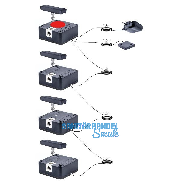 PS SOLO Elektronikschloss Set - 4 Fronten, 125 kHz, Zamak/Kunststoff schwarz